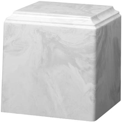 White Carrera Cube Urn