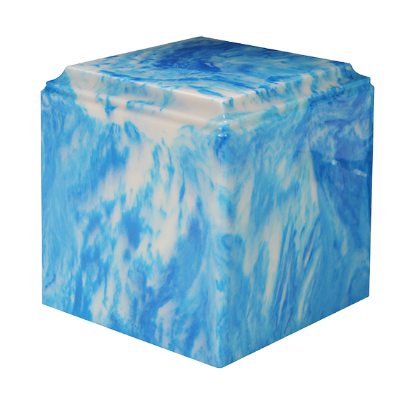 Sky Blue Cube Urn